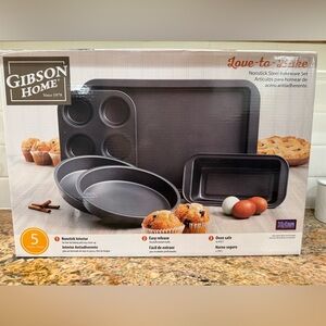 Gibson Home Nonstick Bakeware Set - Black